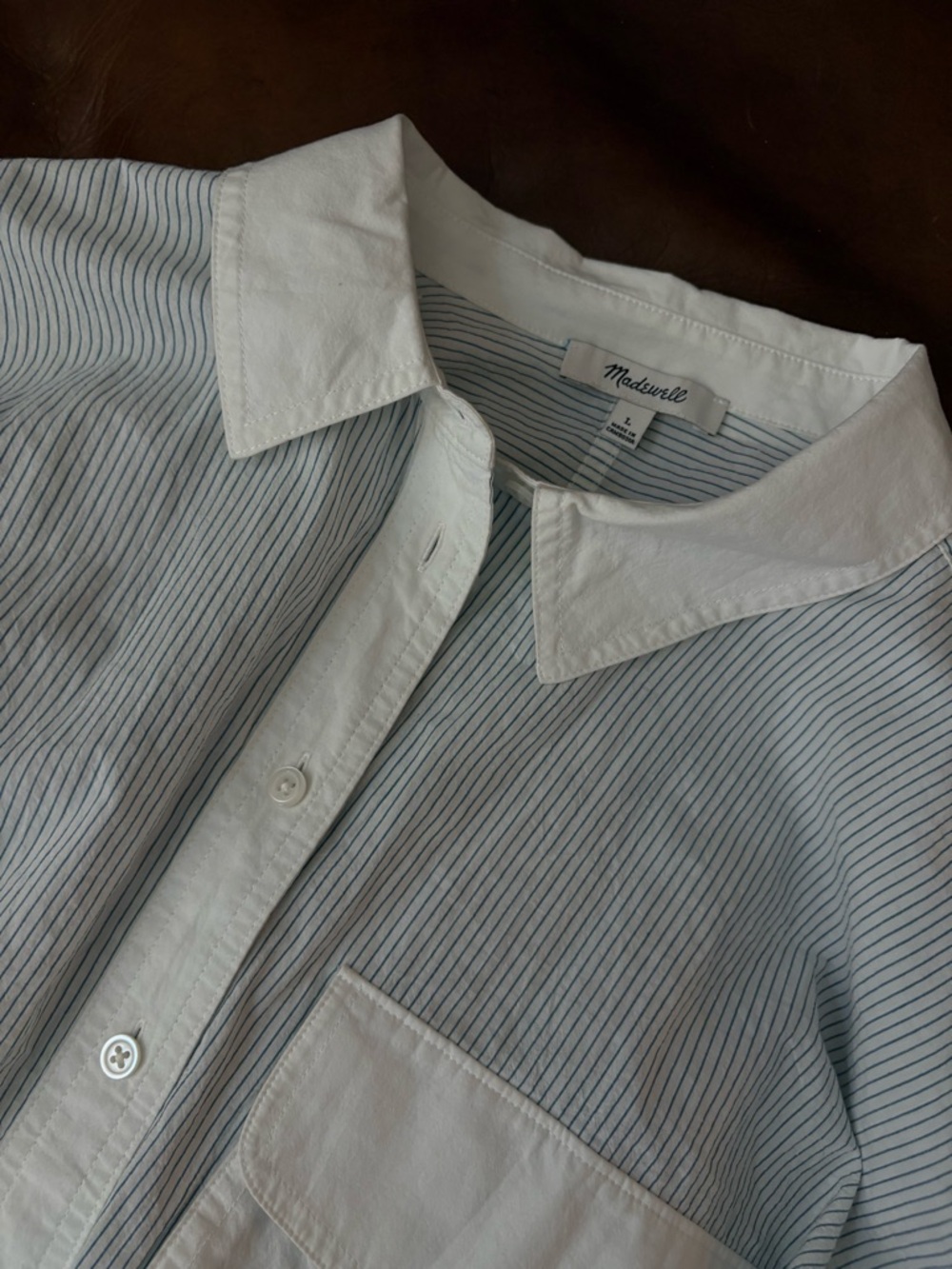 Madewell - Women’s Utility Cropped Shirt (Size L) - Picture 3 of 11